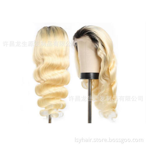 1B 613 Full Lace Wig Human Hair Body Wave, Transparent Lace Colour Remy #613 Blonde 100% Virgin Human Hair Full Lace Wigs